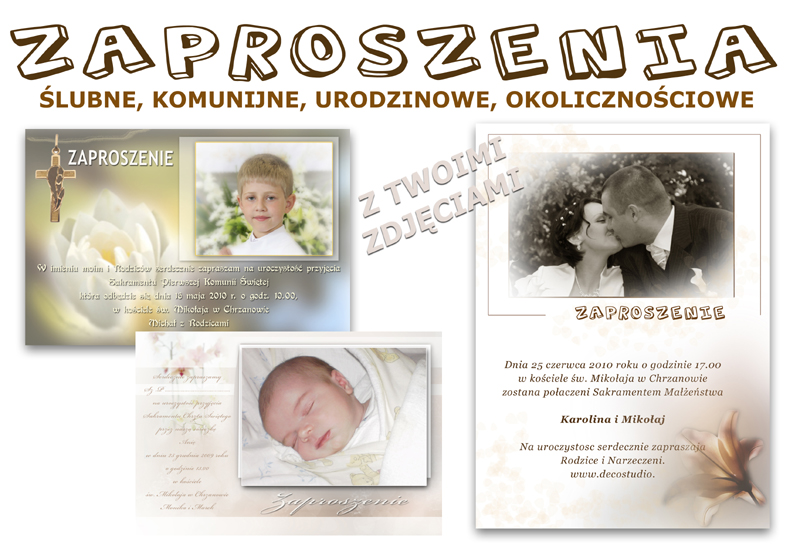 ZAPROSZENIA KOMUNIJNE I INNE